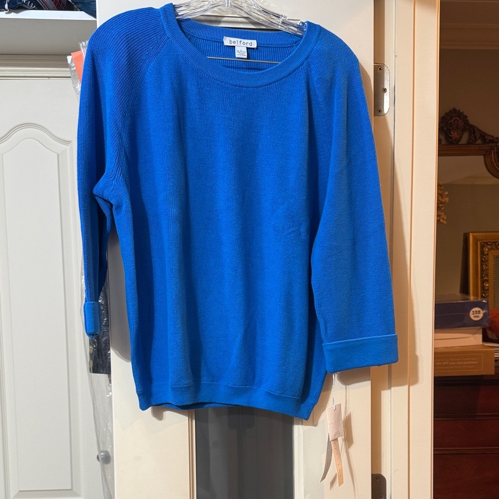 Belford Blue Pima cotton sweater